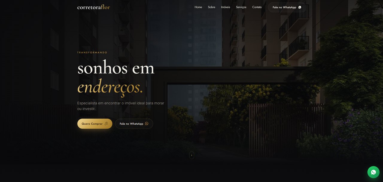 Website da Corretora Flor Imóveis